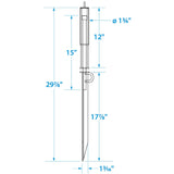 Seachoice Beach Spike in Galvanized Steel For PWC or Small Boat up to 22 Ft., Anchor, Self-Hammering Action w/ Rubber-Coated Handle
