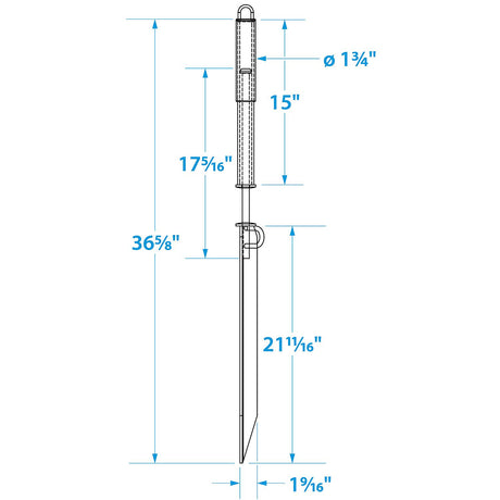 Seachoice Beach Spike in Galvanized Steel For PWC or Boat up to 30 Ft., Anchor, Self-Hammering Action w/ Rubber-Coated Handle