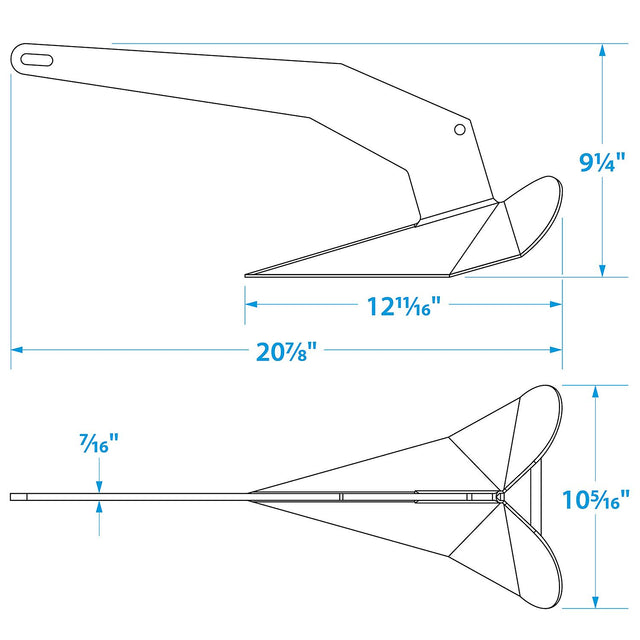 Seachoice Stainless Steel Plow Anchor, Corrosion Resistant, 14 Lbs., for Boats 20-30 Ft.