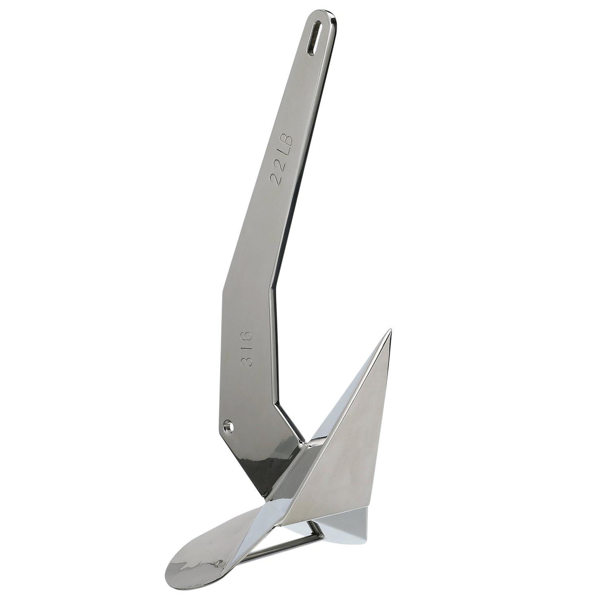 Seachoice Stainless Steel Plow Anchor, Corrosion Resistant, 22 Lbs., for Boats 30-40 Ft.