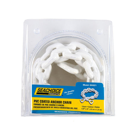 Seachoice Boat Anchor Chain, PVC, White, Coated, 1/4 In. X 4 Ft.