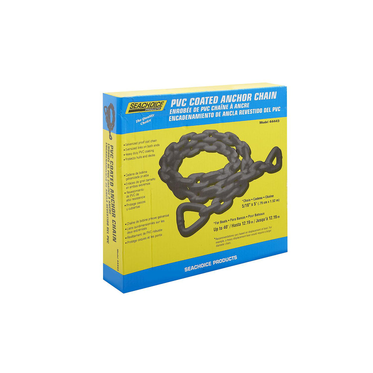 Seachoice Black Anchor Chain, 5/16 In. X 5 Ft.