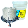 Seachoice 44562 3 Strand Nylon Anchor Rope, 1/2 In. x 50 Ft Rope with 1/4 In. x 10 Ft Chain