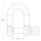 Seachoice D Anchor Shackle, Stainless Steel, 3/8 In.