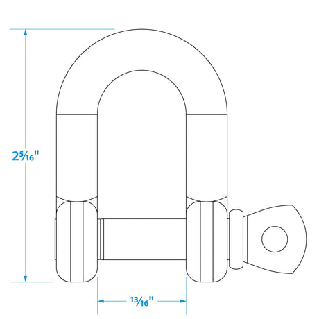 Seachoice D Anchor Shackle, Stainless Steel, 3/8 In.
