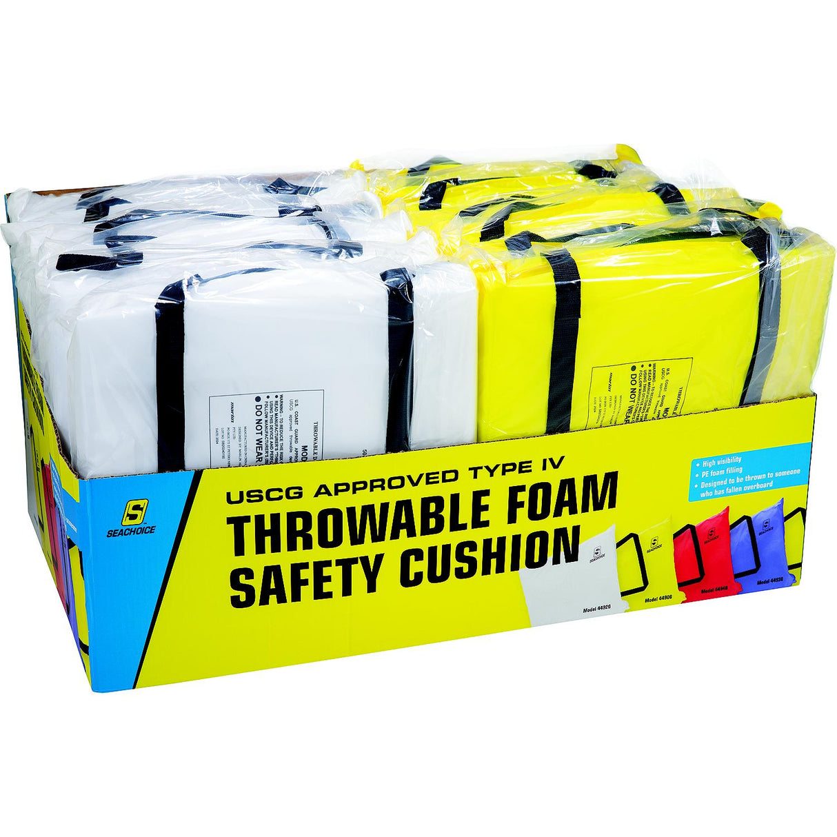 Seachoice 44950 Type IV Throwable Foam Safety Cushions in Retail Display Box
