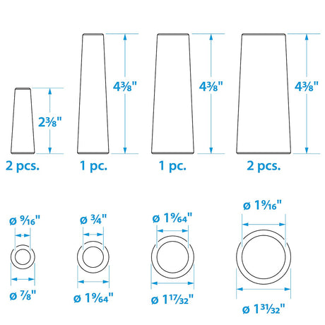 Seachoice Emergency Stopgap Assorted 1/2-2 in. Wood Plugs, Set of 6