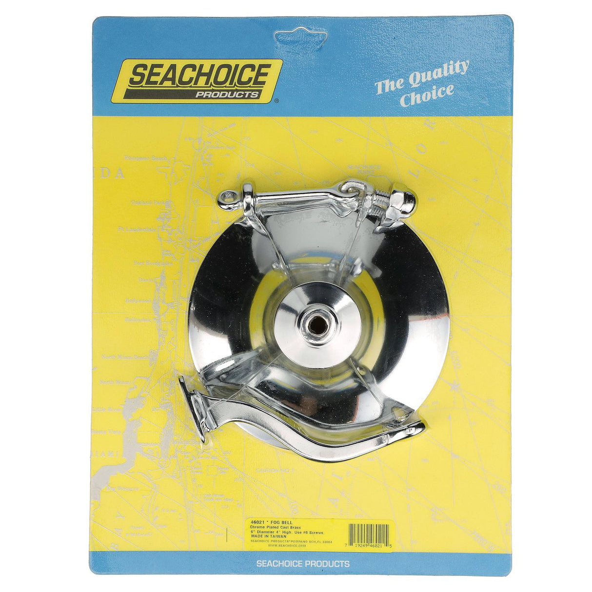 Seachoice Marine Fog Bell, 6 In. Diameter, Triple Chrome-Plated Cast Brass