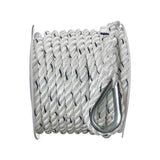 Seachoice 47691 Boat Anchor Line Rope, 3-Strand Twisted, Nylon, White/Blue, 3/8 in. X 50 Ft.