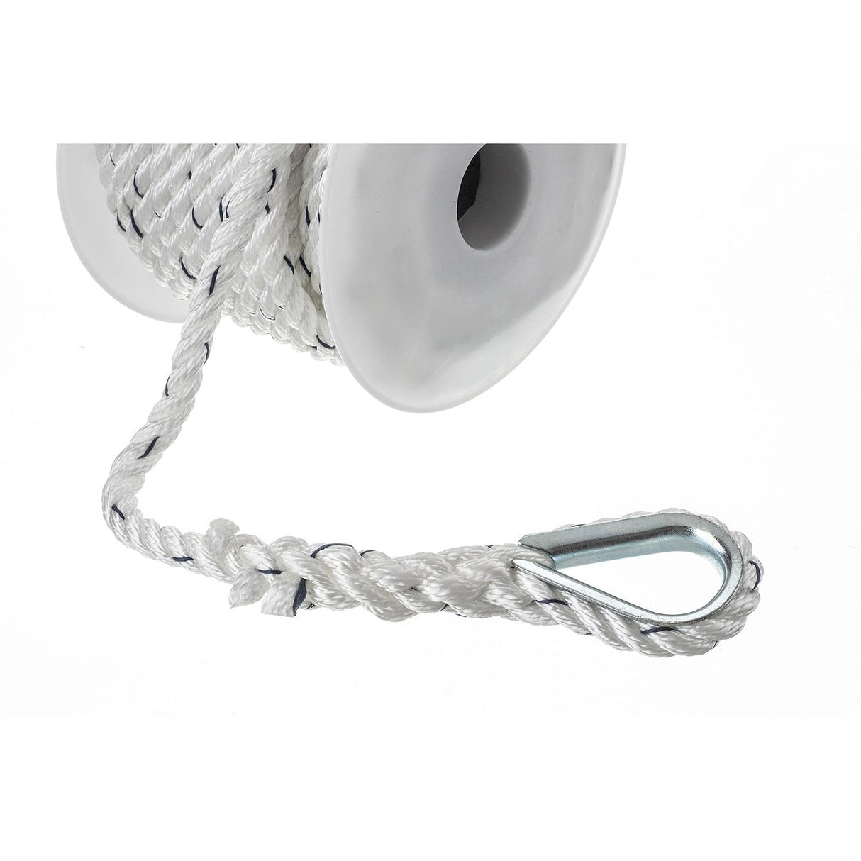 Seachoice 47691 Boat Anchor Line Rope, 3-Strand Twisted, Nylon, White/Blue, 3/8 in. X 50 Ft.