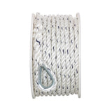Seachoice 47711 Boat Anchor Line Rope, 3-Strand Twisted, Nylon, White/Blue, 3/8 in. X 100 Ft.