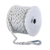 Seachoice 47721 Boat Anchor Line Rope, 3-Strand Twisted, Nylon, White/Blue, 3/8 in. X 150 Ft.