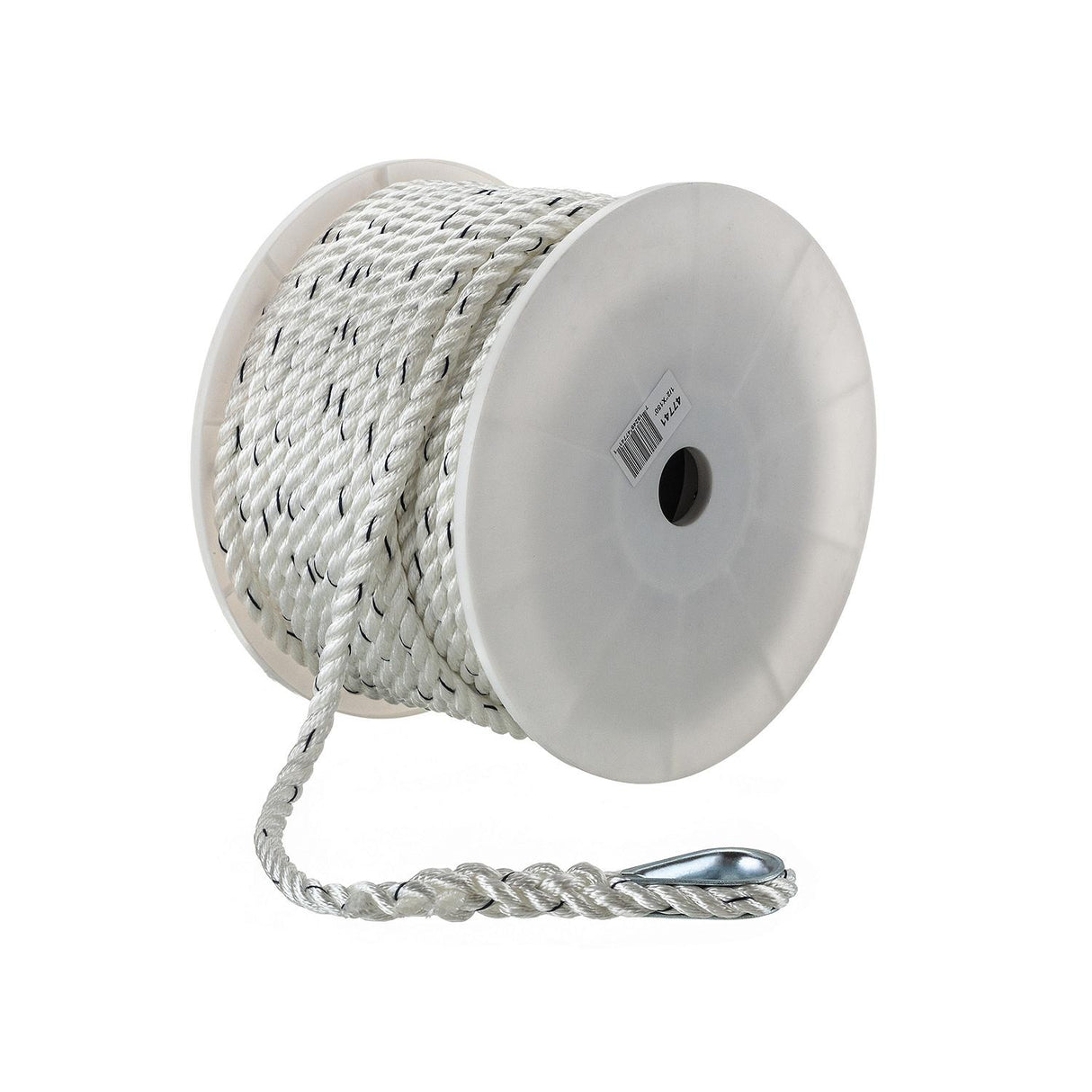 Seachoice 47741 Boat Anchor Line Rope, 3-Strand Twisted, Nylon, White/Blue, 1/2 in. X 150 Ft.