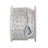 Seachoice 47741 Boat Anchor Line Rope, 3-Strand Twisted, Nylon, White/Blue, 1/2 in. X 150 Ft.