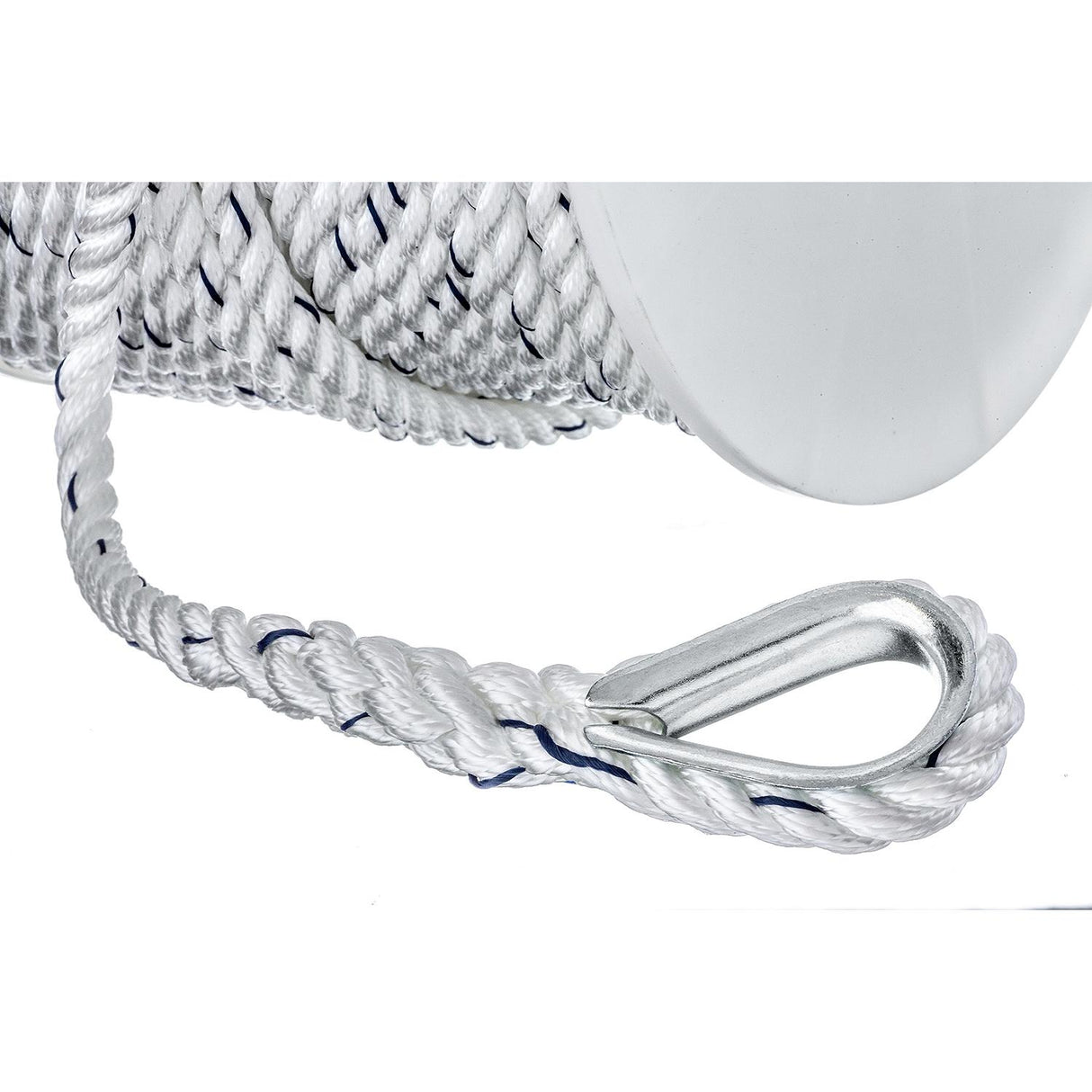 Seachoice 47781 Boat Anchor Line Rope, 3-Strand Twisted, Nylon, White/Blue, 1/2 in. X 250 Ft.