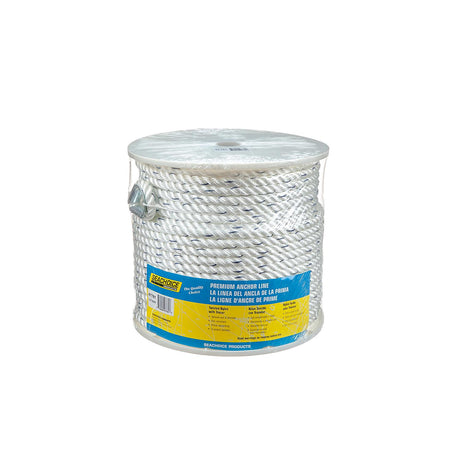 Seachoice 47781 Boat Anchor Line Rope, 3-Strand Twisted, Nylon, White/Blue, 1/2 in. X 250 Ft.