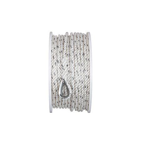 Seachoice 47911 Boat Anchor Line Rope, 3-Strand Twisted, Nylon, White/Blue, 3/8 in. X 200 Ft.
