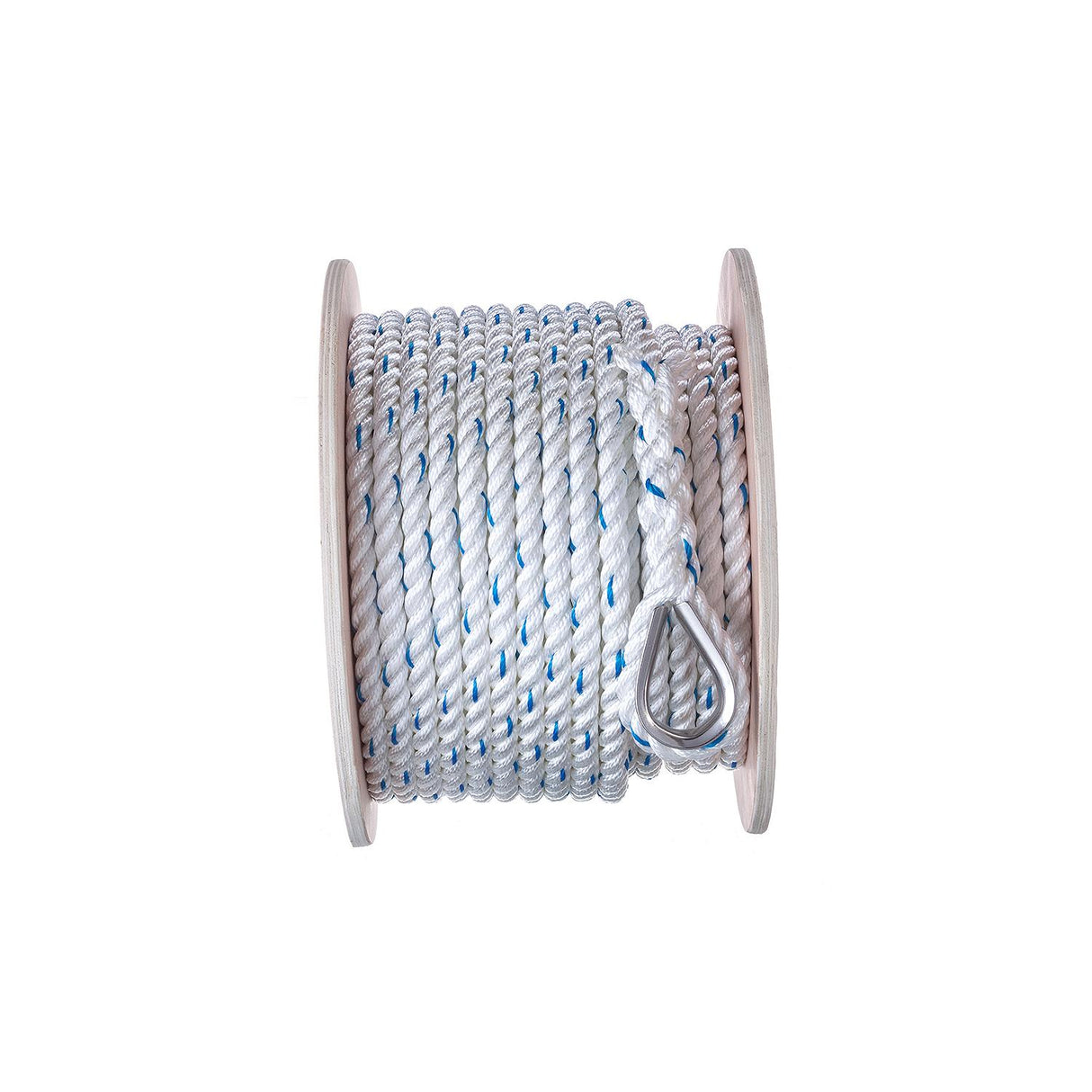 Seachoice 47921 Boat Anchor Line Rope, 3-Strand Twisted, Nylon, White/Blue, 5/8 in. X 200 Ft.