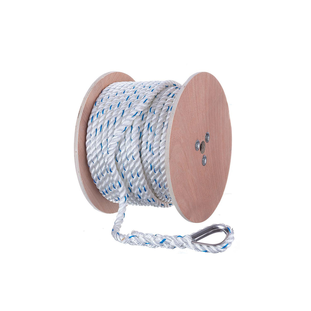 Seachoice 47921 Boat Anchor Line Rope, 3-Strand Twisted, Nylon, White/Blue, 5/8 in. X 200 Ft.