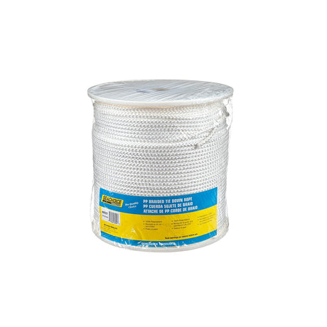 Seachoice Boat Tie Down Cord, White, 1/4 in. X 1,000 Ft., 1000 Lbs. Tensile Strength, 8-Strand Braided Polypropylene