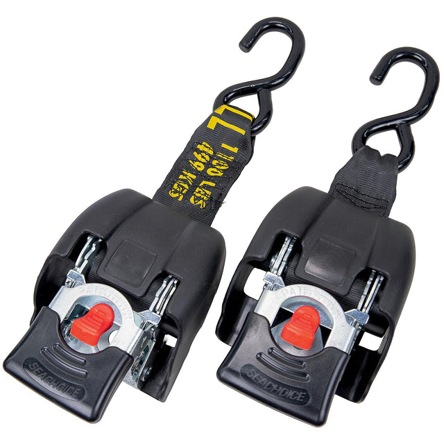 Seachoice 51114 Retractable Transom Tie-Downs, Zinc-Plated Steel