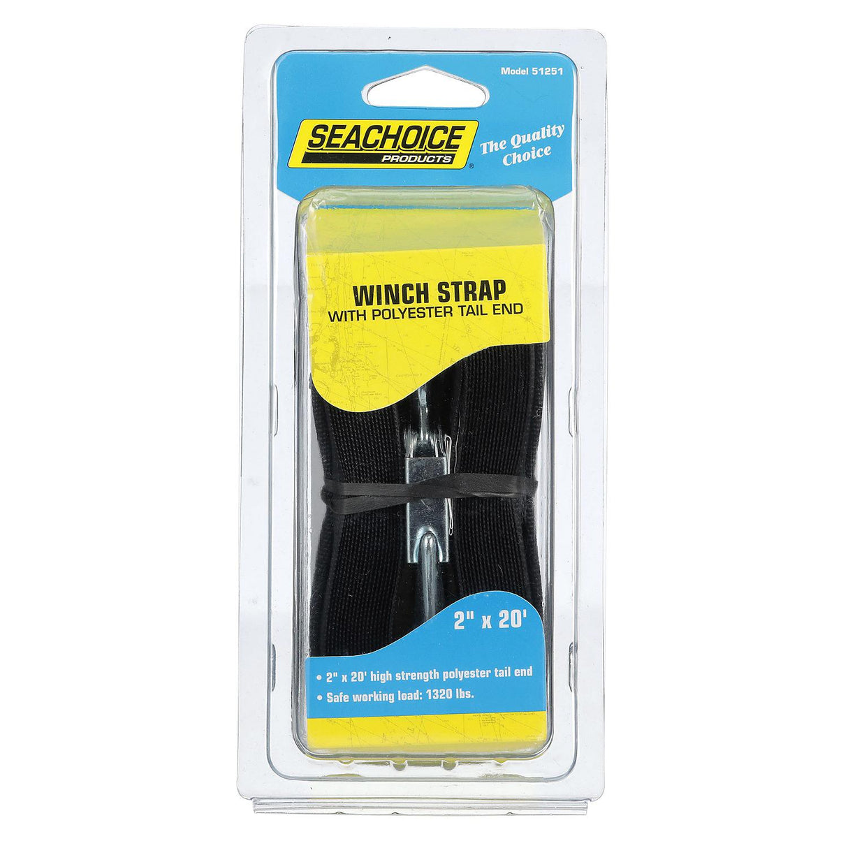 Seachoice Boat Trailer Winch Strap, Tail End, 20 Ft.