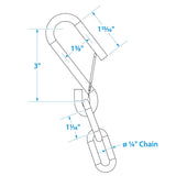Seachoice Trailer Safety Chain, Galvanized, 1/4 In. X 42 In., 900 Lb. Max