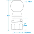 Seachoice Boat Trailer Coupler Ball 2 in. SAE Class III