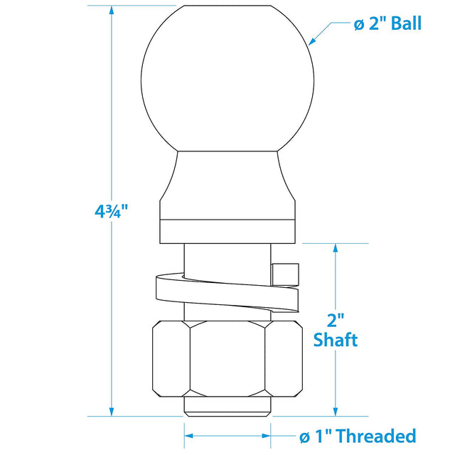Seachoice Boat Trailer Coupler Ball 2 in. SAE Class III