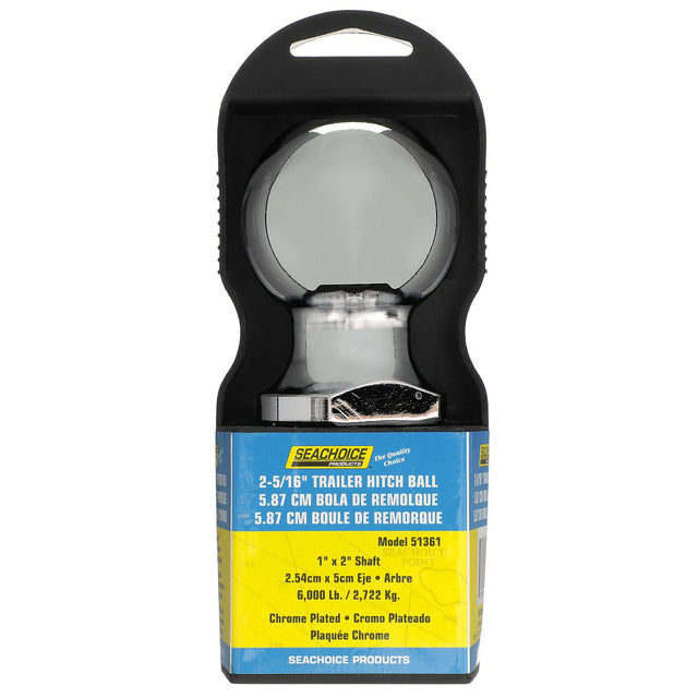 Seachoice Trailer Ball, 2-5/16 in., 1 X 2 in. Shank, 6,000 Lb. Capacity, Chrome Finish