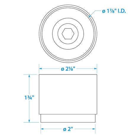 Seachoice Chrome-Plated Boat Trailer Bearing Protectors Cover, 1.98 in. Diameter