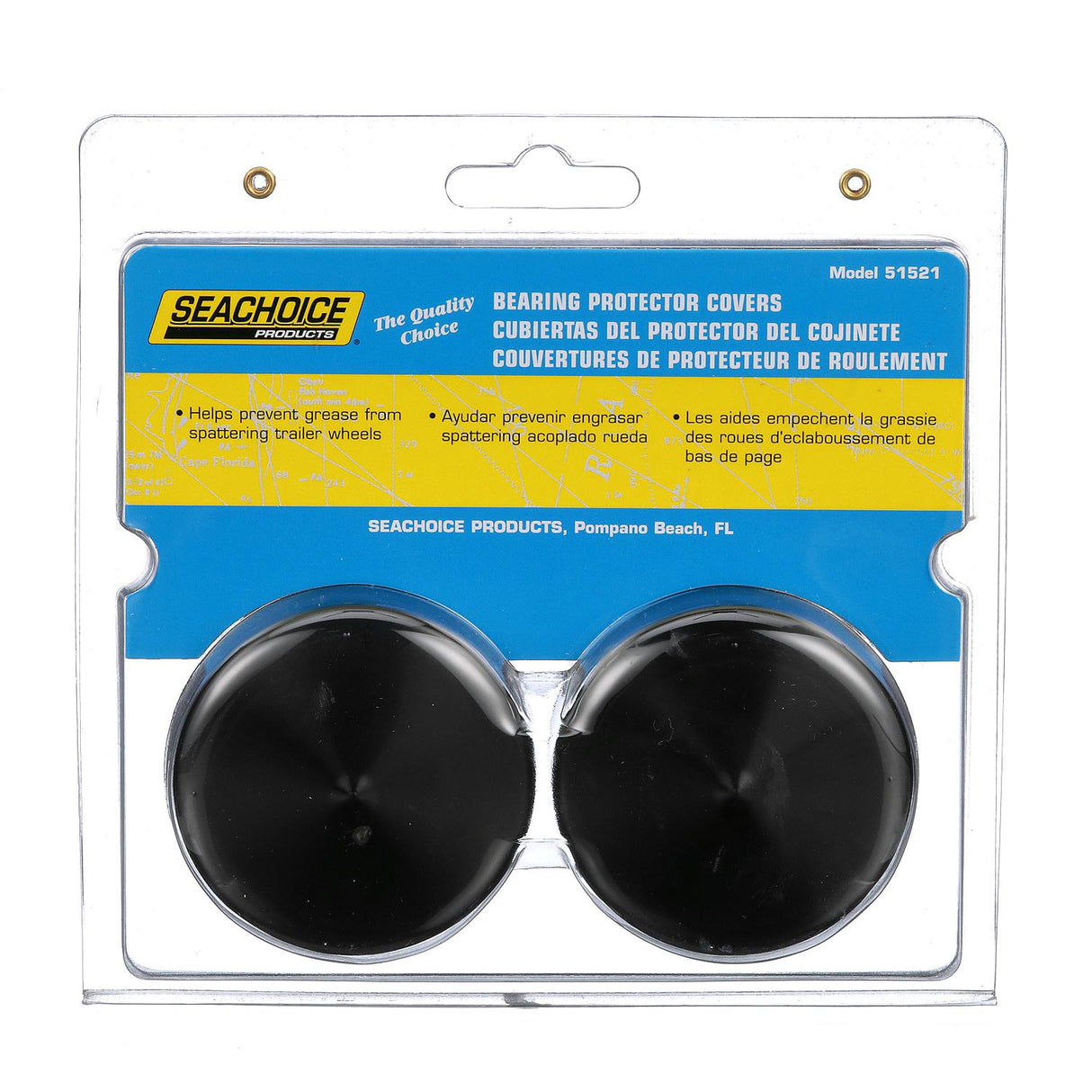 Seachoice Bearing Protector Covers for Boat Trailers, Black Plastic, Pack of 2