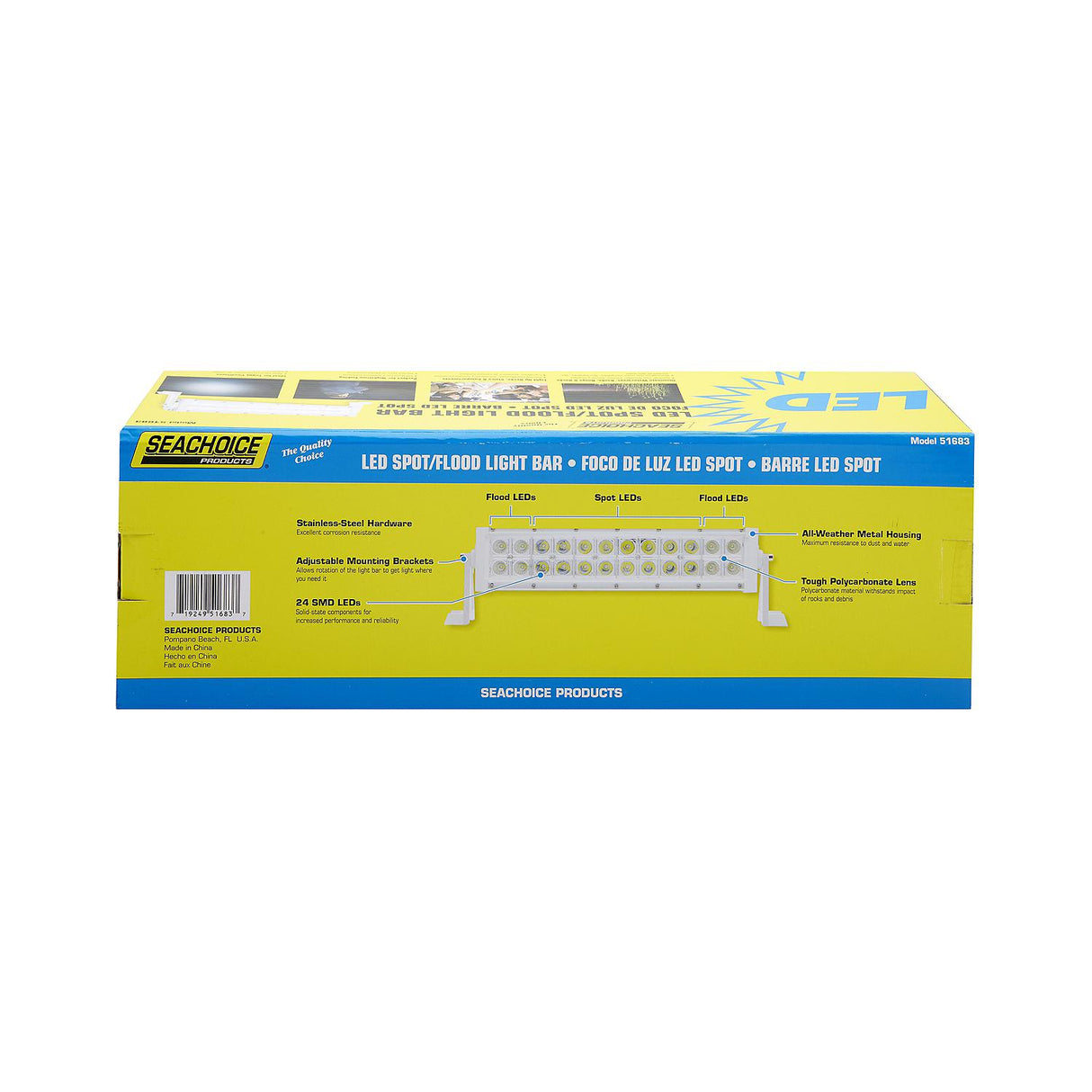 Seachoice 24 LED Spot/Flood Light Bar, White