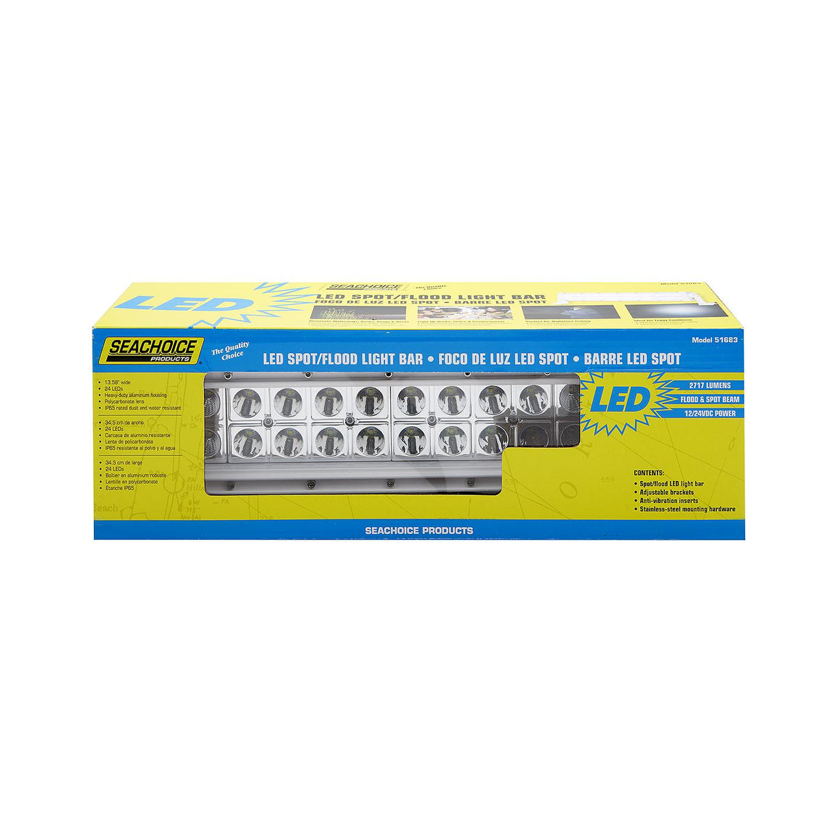 Seachoice 24 LED Spot/Flood Light Bar, White