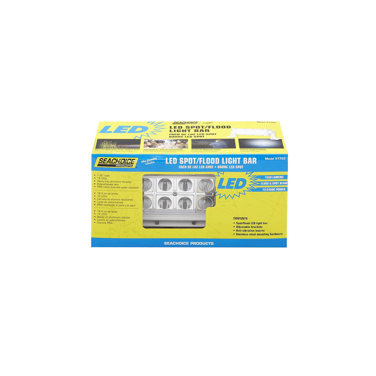Seachoice LED 9 In. Bar Flood Light, White