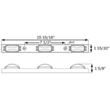 Seachoice Three Light LED Trailer Bar, Waterproof, 15.94 in., Red