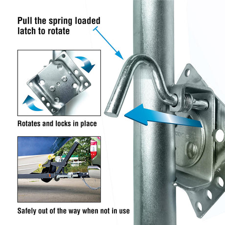 Seachoice Fold Up Trailer Jack, 22-7/8 In., Max Lift 1,000 Lbs.
