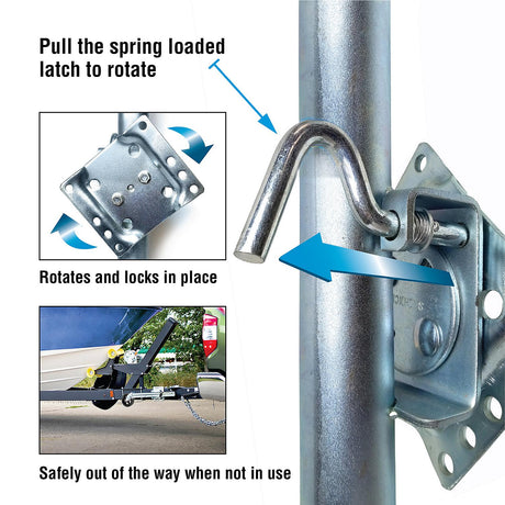 Seachoice Fold Up Trailer Jack, 22-7/8 In., Max Lift 1500 Lbs.