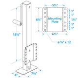 Seachoice Heavy Duty Trailer Jack, Fixed Mount Jack w/ Drop Leg, 28.6 In. of Lift, Max Load 2,500 Lbs.