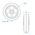 Seachoice Replacement Wheel For Fold Up Boat Trailer Jack, 6 In.