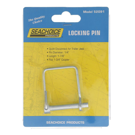 Seachoice Locking Pin, Pin Size 1/4 In., Fits 1-3/4 In. Couplers, Zinc-Plated