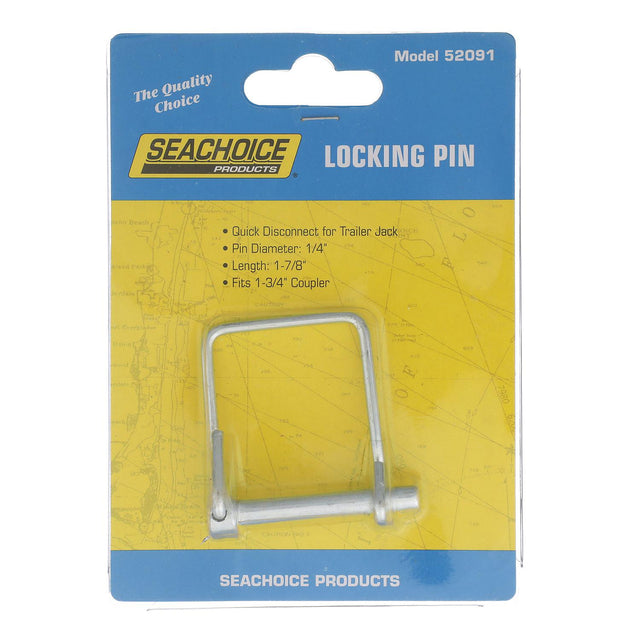 Seachoice Locking Pin, Pin Size 1/4 In., Fits 1-3/4 In. Couplers, Zinc-Plated