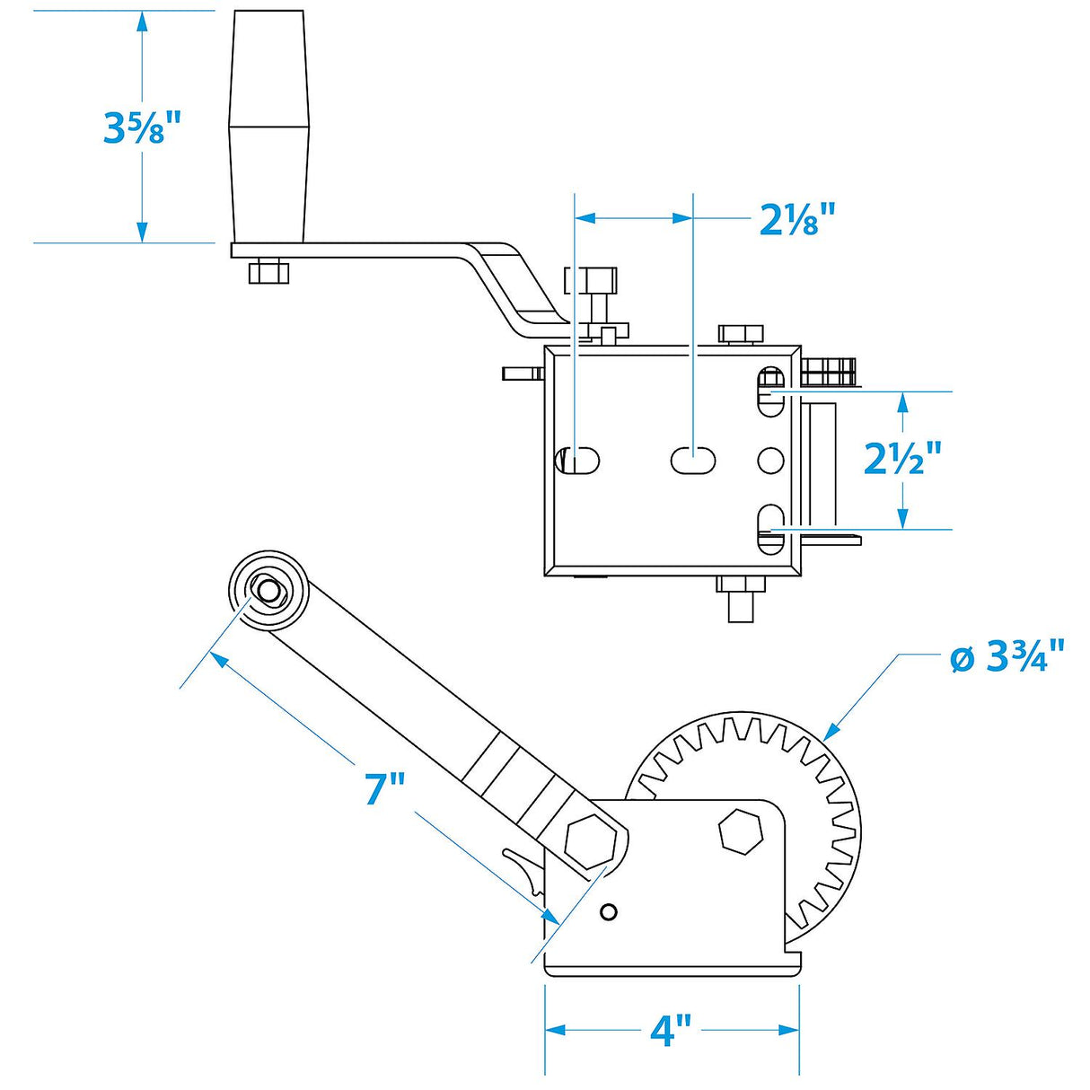 Seachoice Trailer Winch, Strap with Hook, Max Load 800 Lbs.