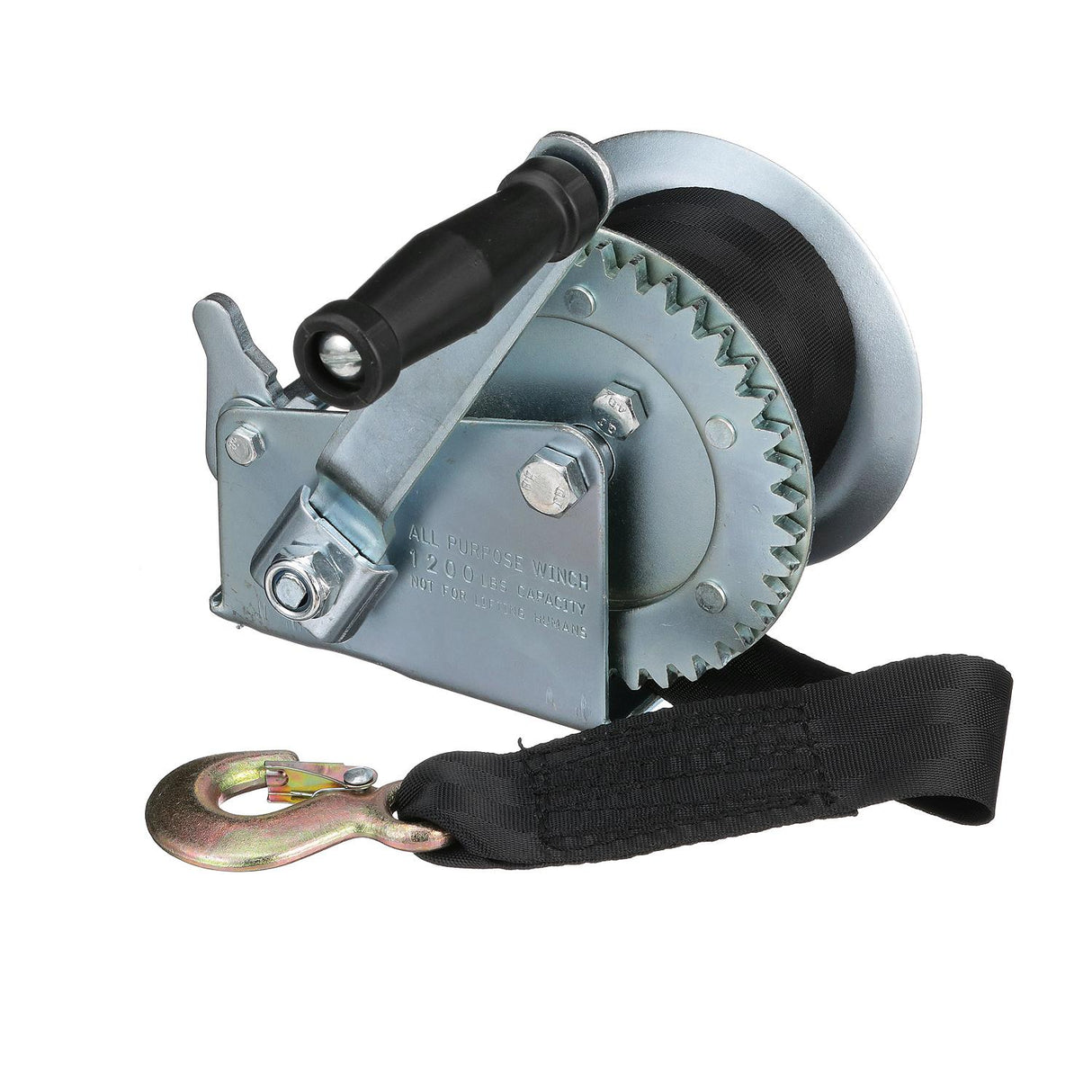 Seachoice Trailer Winch, Strap with Hook, Max Load 1,200 Lbs.