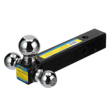 Seachoice Tri Ball Mount Solid Shank Trailer Hitch, 2 in., Chrome