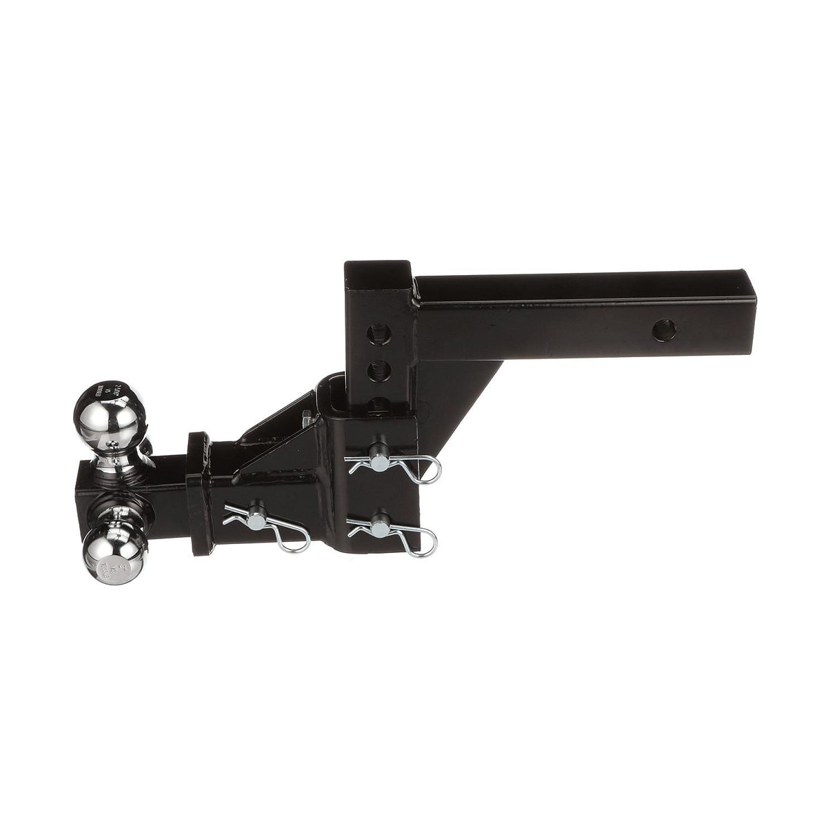 Seachoice Adjustable Trailer Hitch Drop, Tri Ball Mount Solid, 2 in. Shank, Black Finish