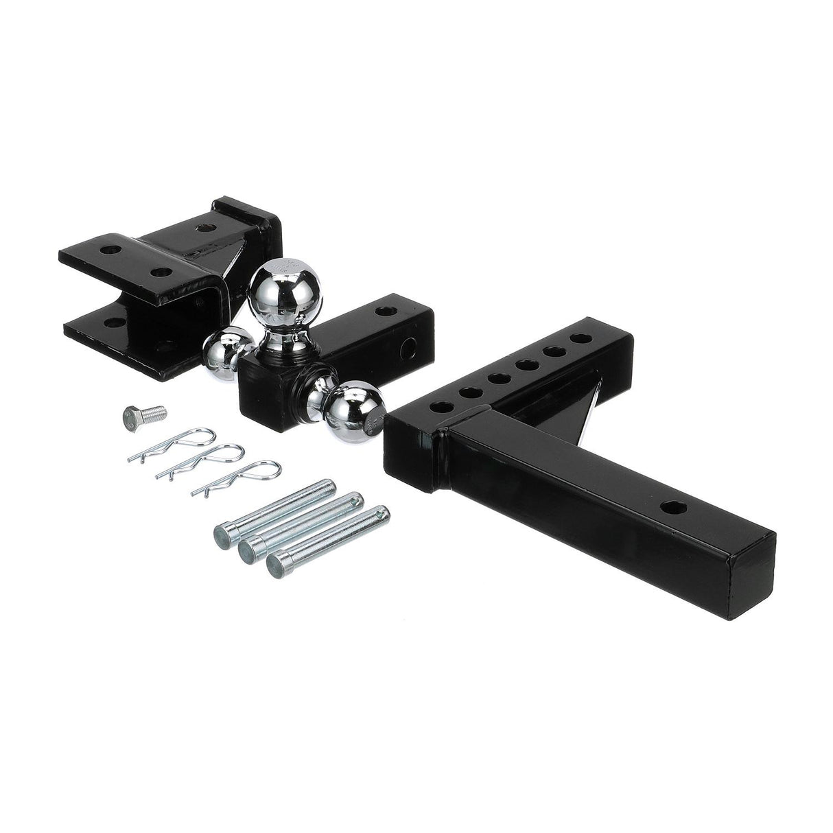Seachoice Adjustable Trailer Hitch Drop, Tri Ball Mount Solid, 2 in. Shank, Black Finish