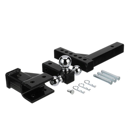 Seachoice Adjustable Trailer Hitch Drop, Tri Ball Mount Solid, 2 in. Shank, Black Finish