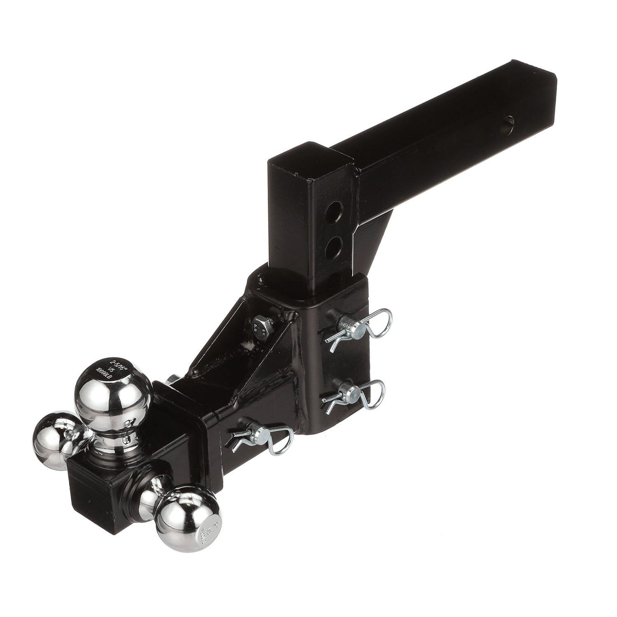 Seachoice Adjustable Trailer Hitch Drop, Tri Ball Mount Solid, 2 in. Shank, Black Finish