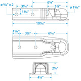Seachoice Trailer Coupler, 2-1/2 in. Straight Tongue, 2 in. Ball